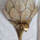 Paire d'appliques lotus bronze & nacre 1970