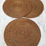 3 wicker and bamboo placemats