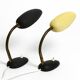 Pair of small 1950s metal table lamps with goosenecks by Gebrüder Cosack