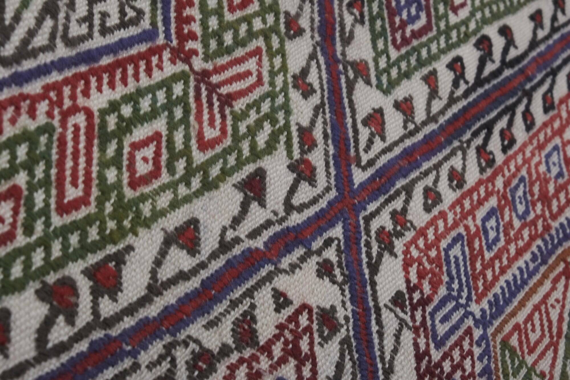 Vintage hand-embroidered textile 151x195 cm