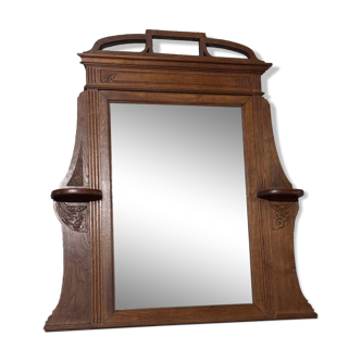 Molded and carved wooden trumeau