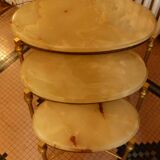 Marble and brass nesting tables