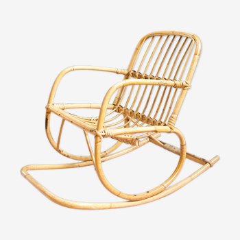 Rocking chair enfant en rotin