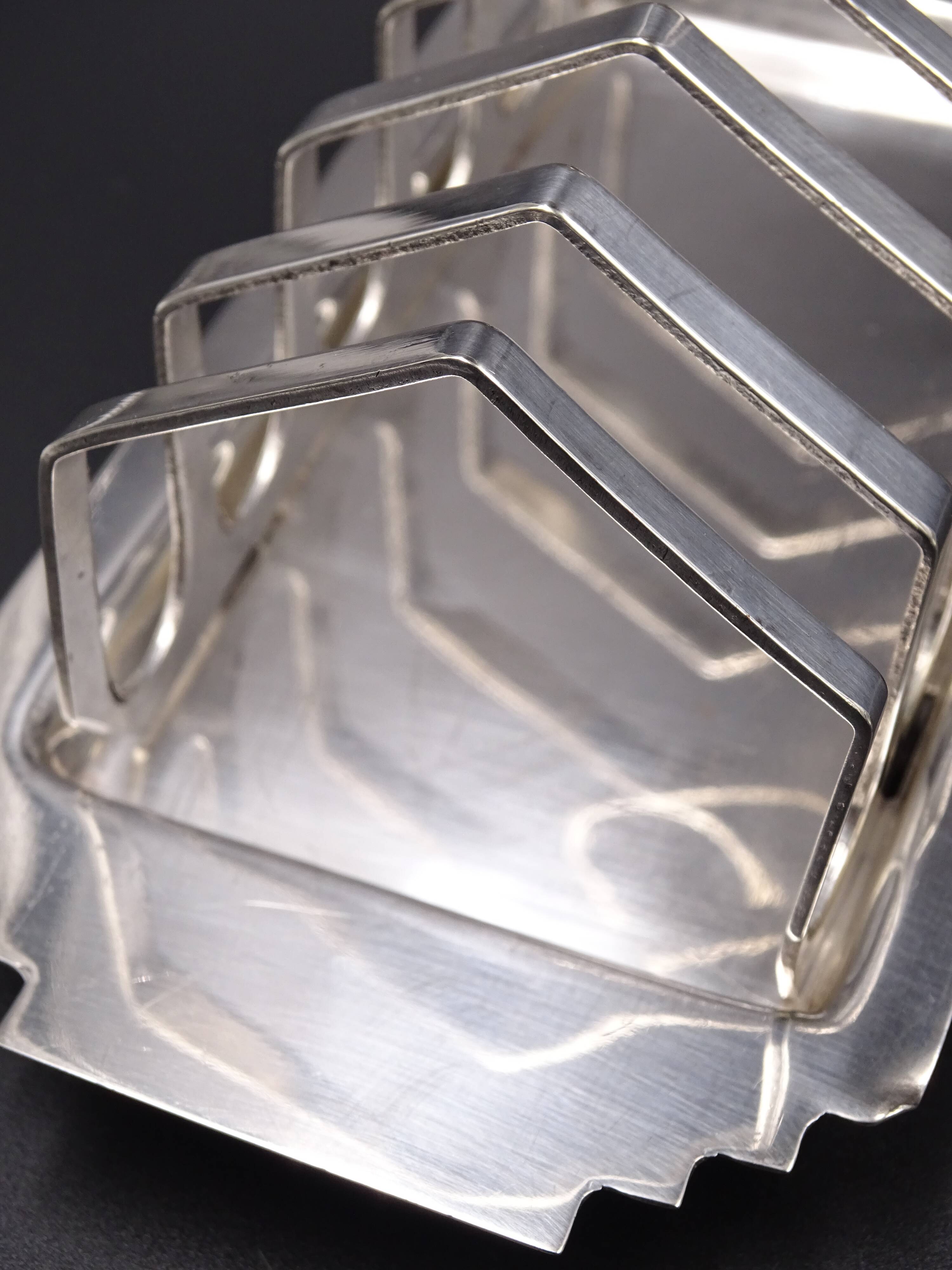 Silver metal toast holder, circa 1940 - good condition