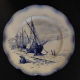Sarreguemines earthenware plate with Marine decor late 19th century early 20th century