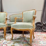 Louis XV Style Natural Wood Living Room, 19th Century