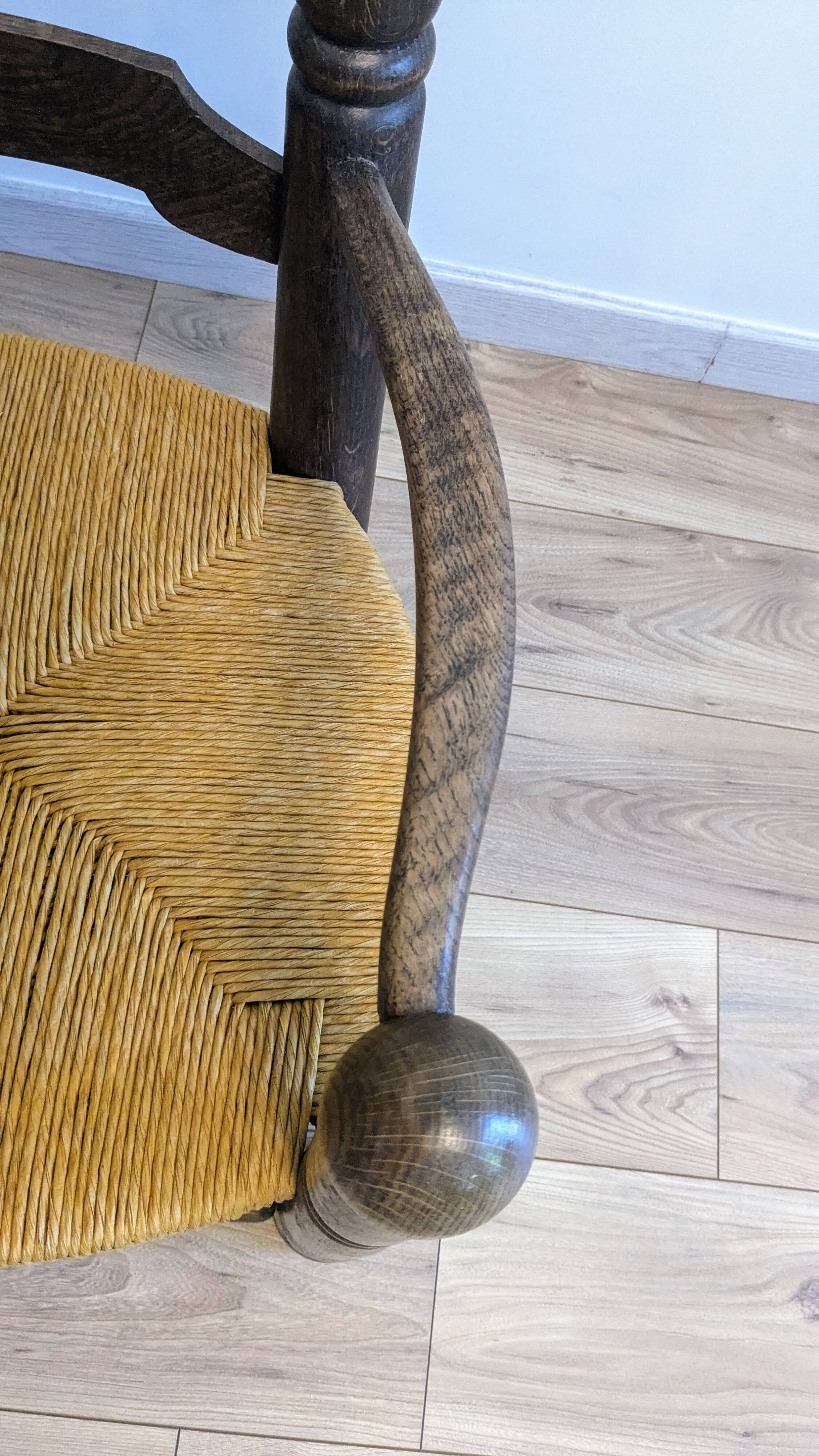 Genuine  Dudouyt style low oak armchair, 1940s