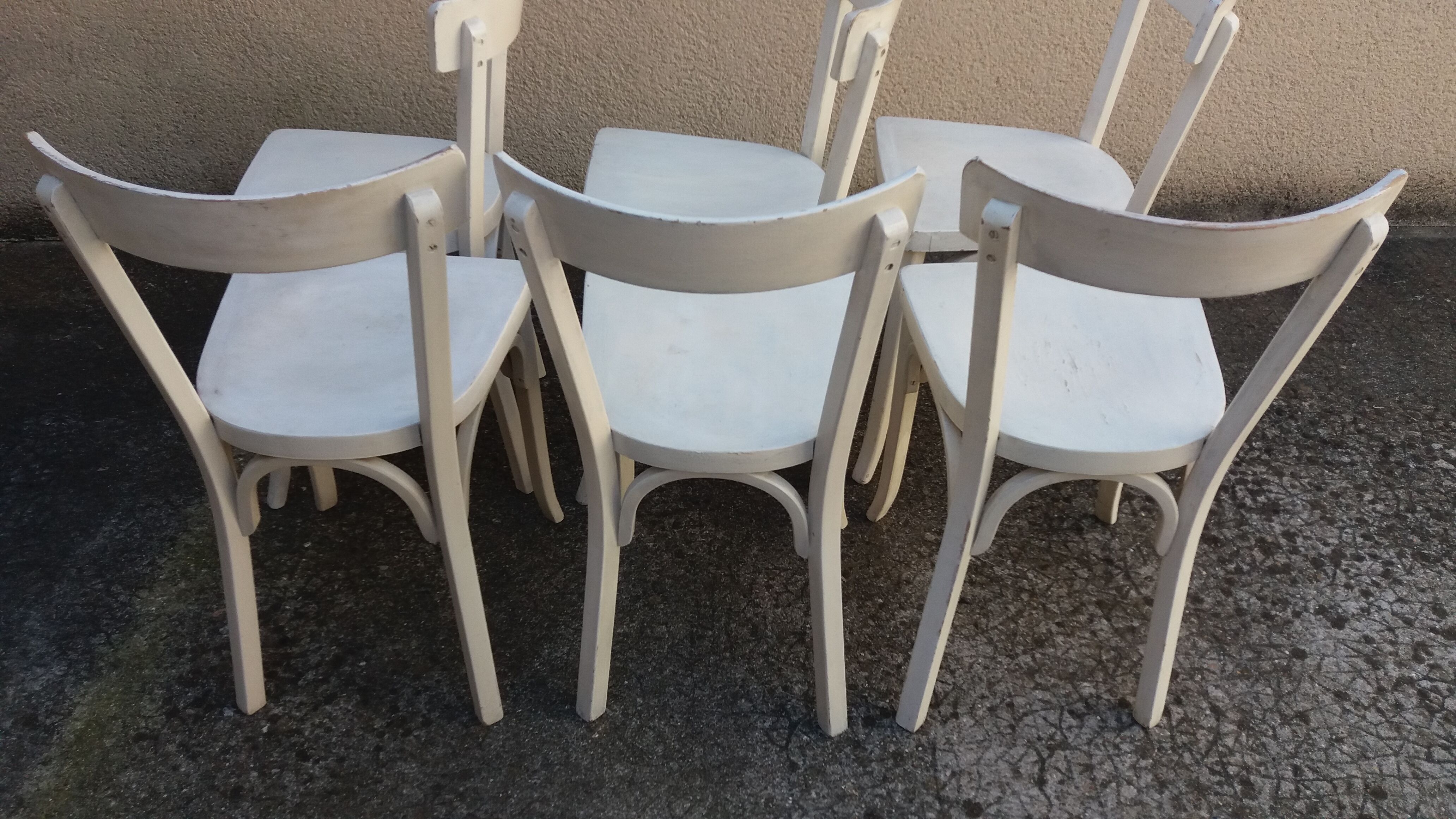 6 white Bistro chairs