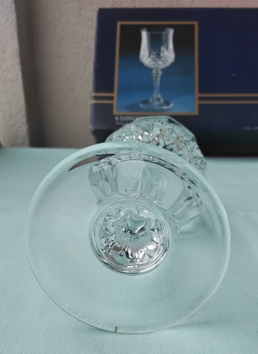 6 crystal stem glasses