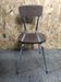Old chair kitchen formica imitat° wood + feet compass metal chrome vintage