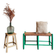 Banc en paille et bois ancien