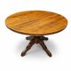 Solid oak dining table, also known as a monastery table, with a sturdy central pedestal, heavy-duty construction