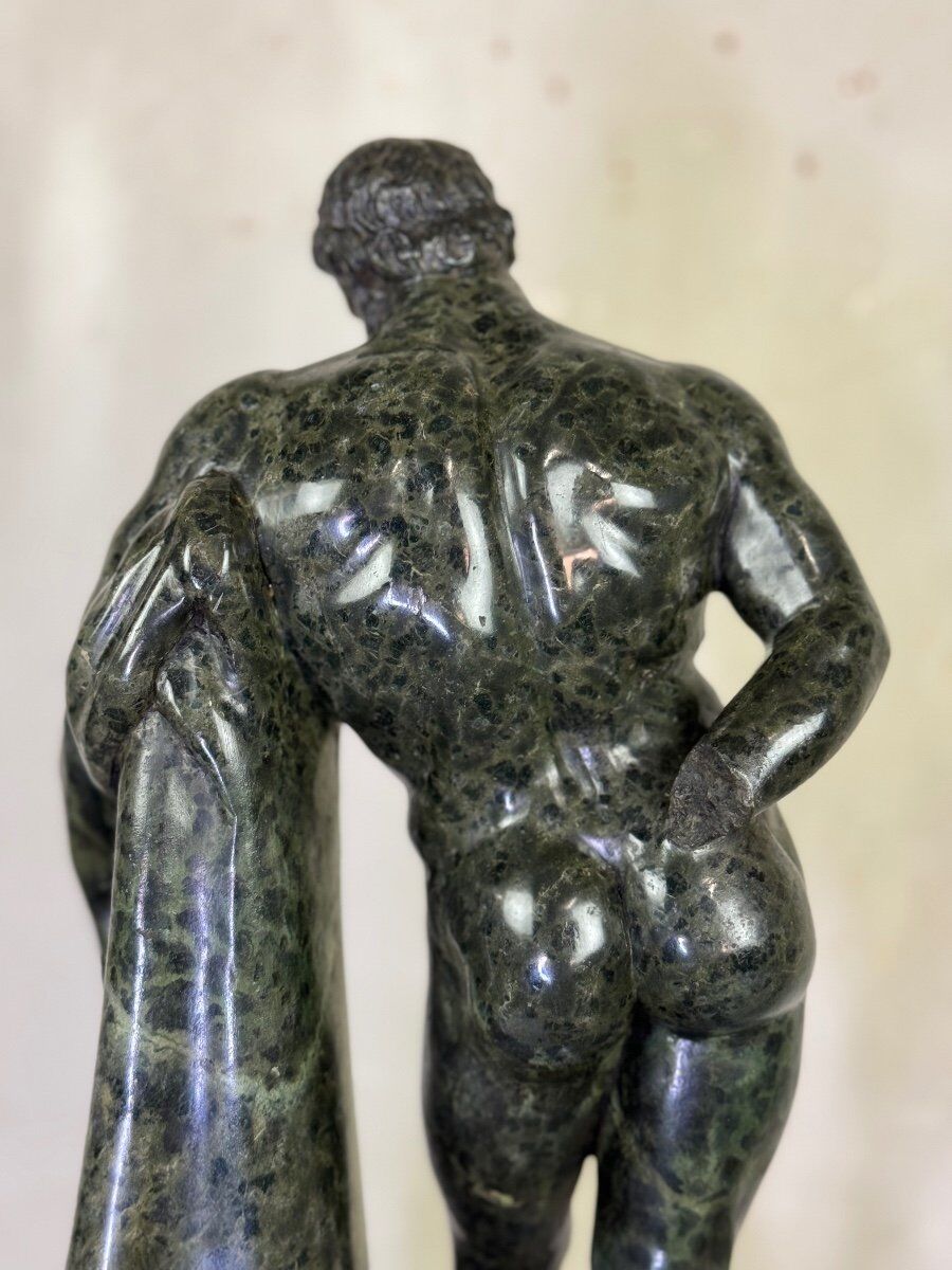 After the Farnese Hercules, a serpentine marble sculpture, a souvenir of the Grand Tour