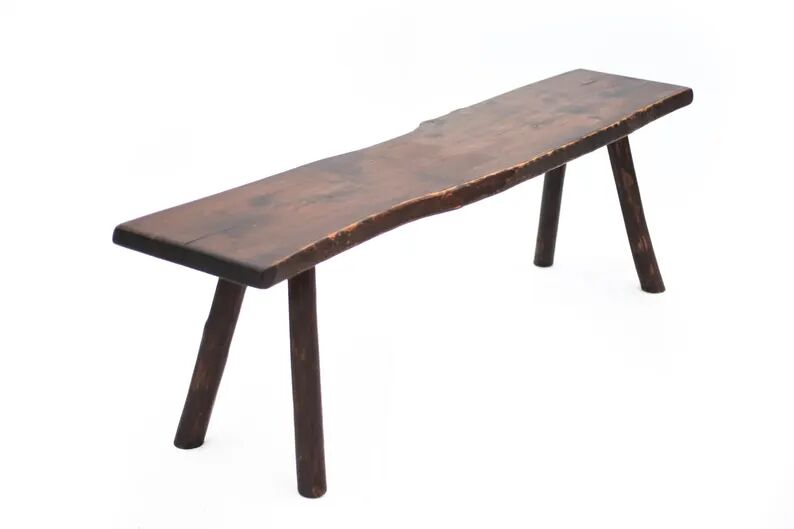 Banc bois brutaliste vintage, banc de ferme, hall d'entrée, décoration intérieur