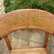 Fauteuil bureau bois courbé et cannage