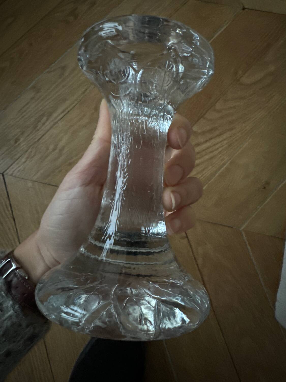 Glass Leaf Candle Holder