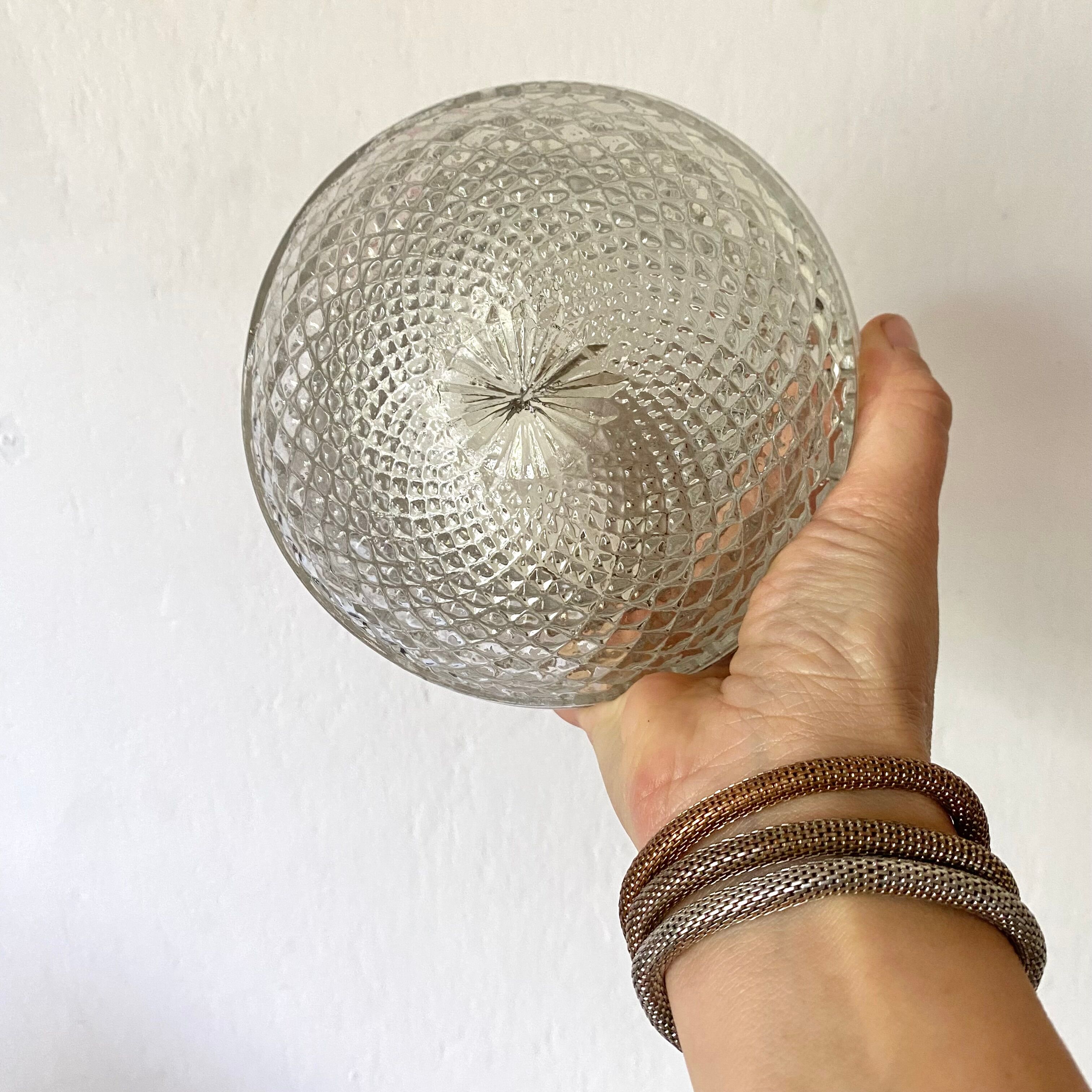 Vintage curved glass ceiling lamp