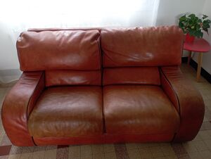 Canapé et fauteuil cuir - roche bobois