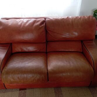 Sofa and armchair leather Roche Bobois