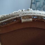 Beige velvet toad armchair