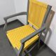 Revisited vintage armchair – handmade yellow weaving