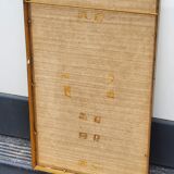 Mirror of the 70s in gilded metal, 60x35 cm