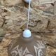Old pair suspension vianne molded glass + decor + vintage white thread