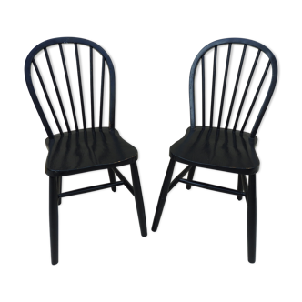 Pair of Windsor chair for black vintage Ercol