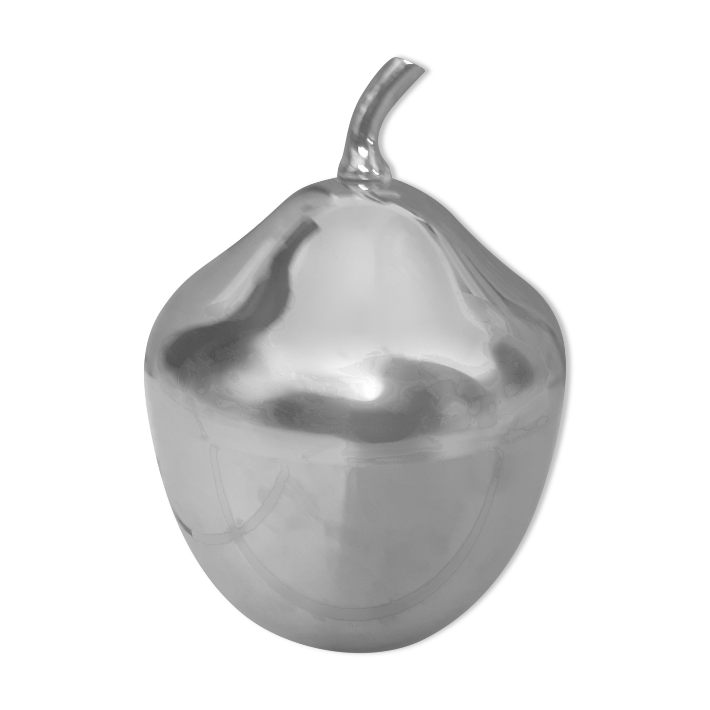 Silver metal ice bucket. Apple shape.