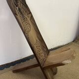 African carved wooden palaver chair