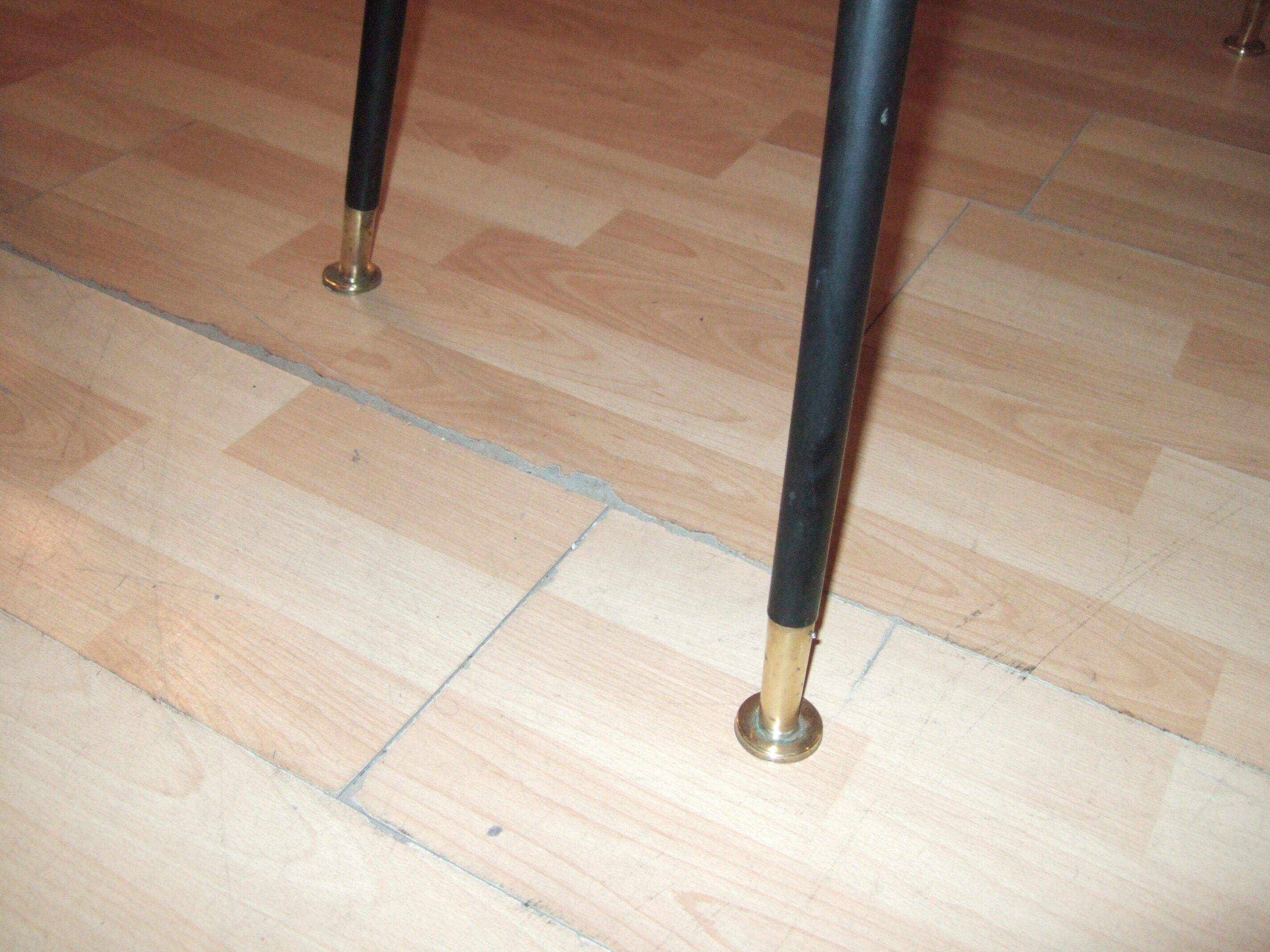 1960 compass foot coffee table, abstract decoration tray under glass.