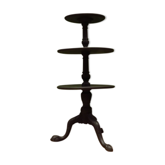 Antique black painted tiered stand