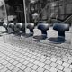 Set of 6 Hammer chairs in black leather, by Arne Jacobsen for Frits Hansen