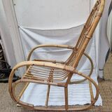 1960s rattan rocking chair