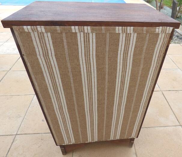 Bar furniture year 1940 inside veneered in light wood with linen canvas