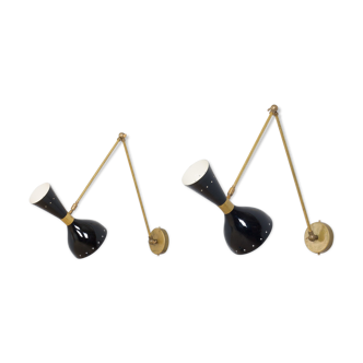 Set of 2 Italian sconces adjustable wall lamps