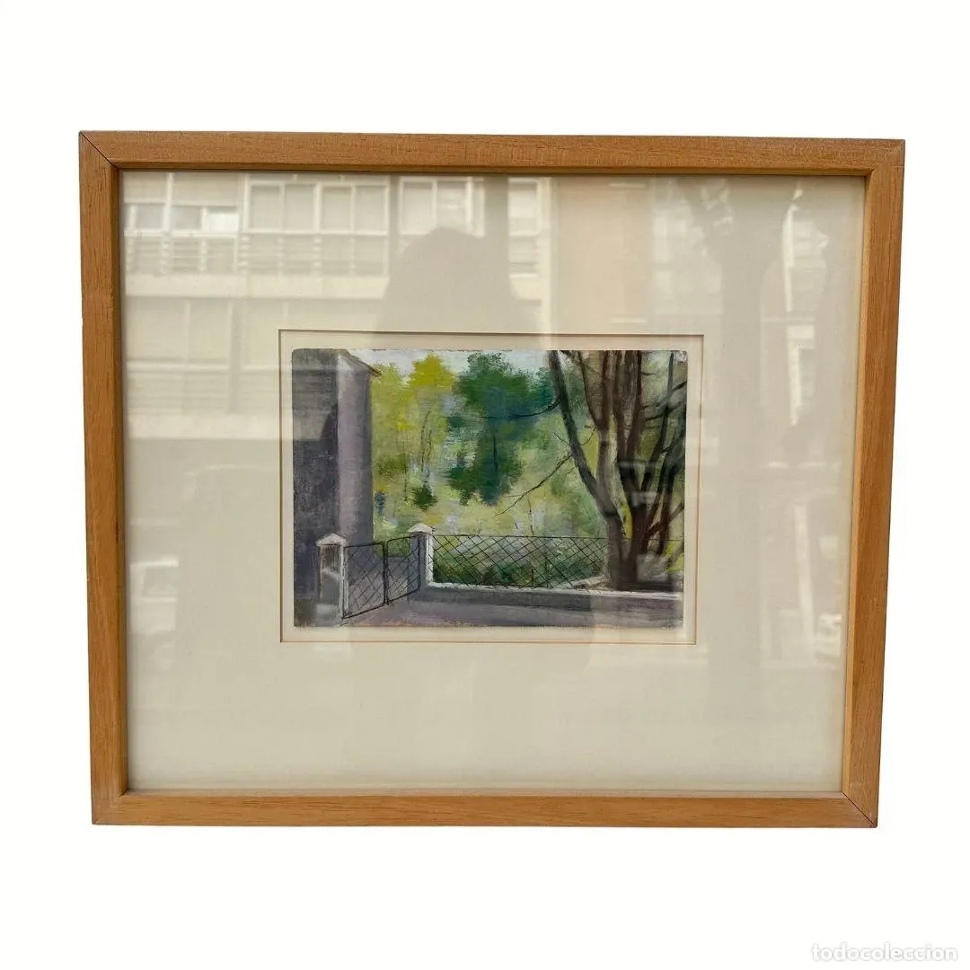 Mixed media on panel "Landscape of Brazil", Timoteo Pérez Rubio, 20th century - Brazil