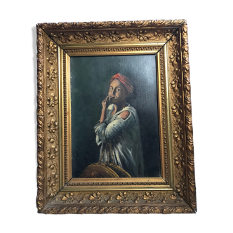 Portrait huile sur toile orientaliste