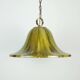 Vintage pendant lamp amber color acrylic and brass 1970s