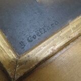 Antique oil painting portrait young lady oil on panel with gilded frame