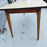 Large table with oak spindle top formica year 50