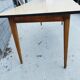 Large table with oak spindle top formica year 50