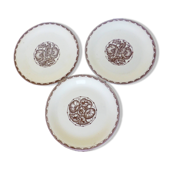 3 flat plates from Sarreguemines model Argonne 210734