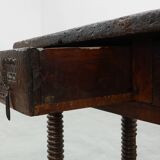 Spanish Oak Side Table or Console, 17th Century