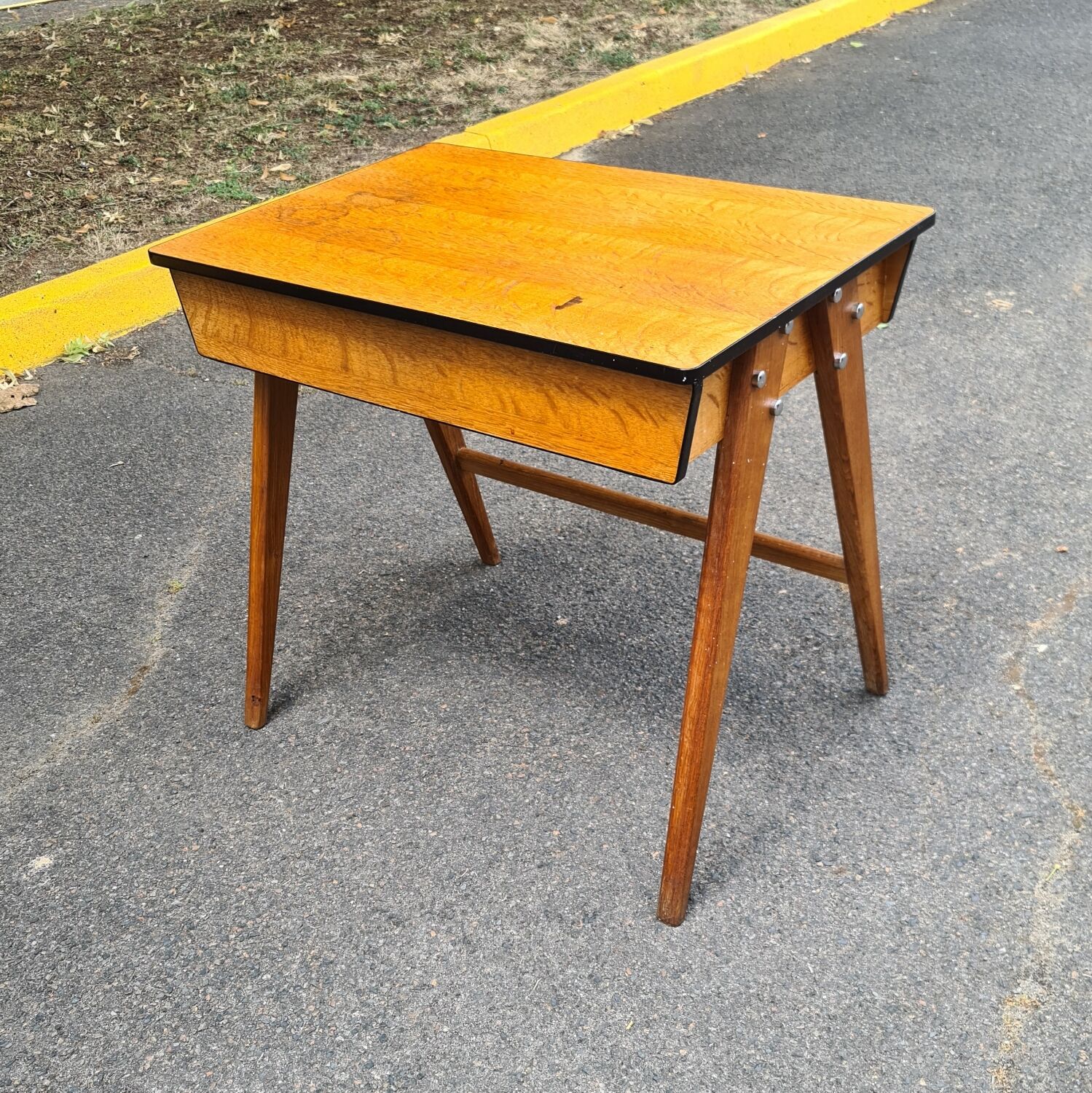 Bureau vintage 1960 scandinave pied compas