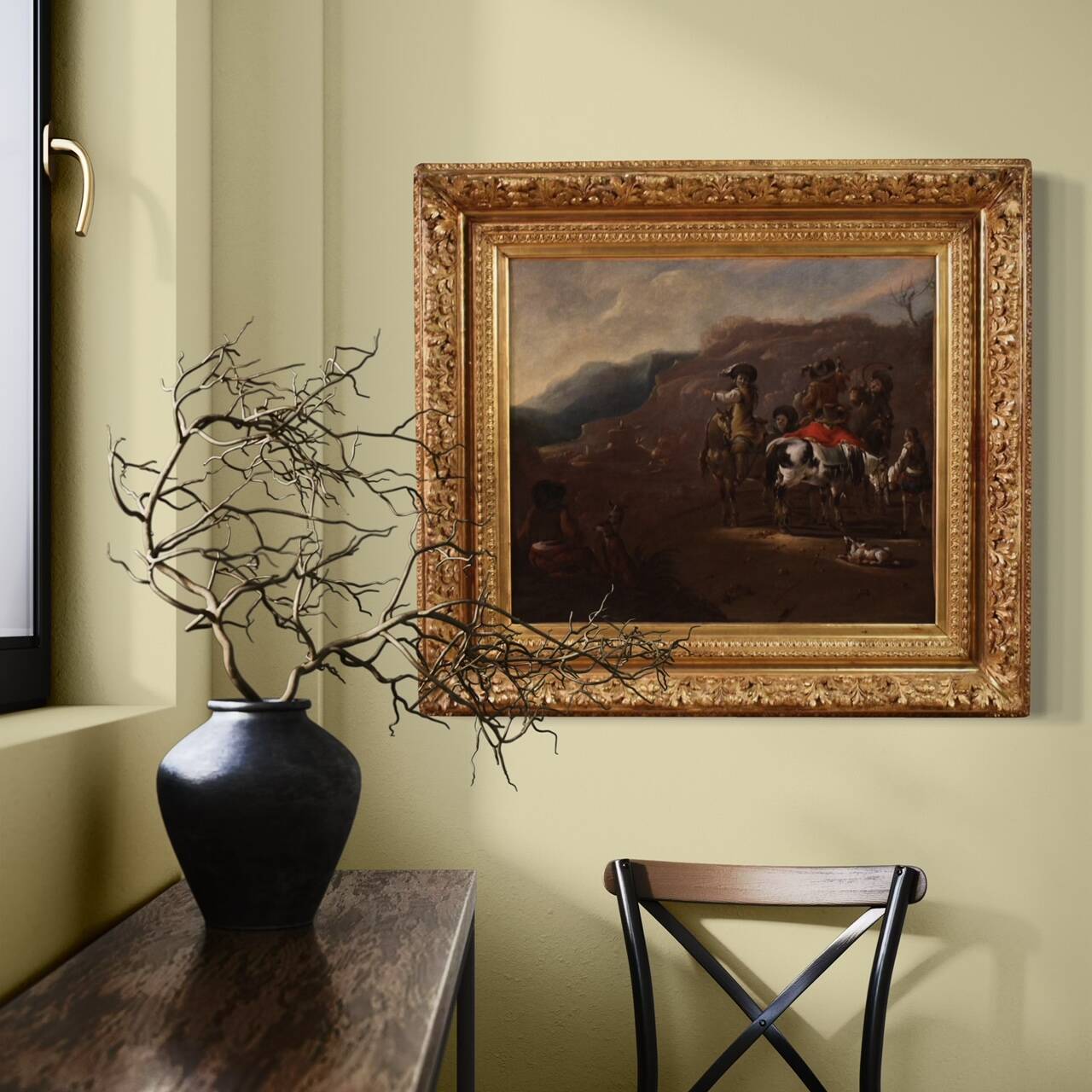 Flemish painting from the 17th century, hunting scene