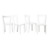 Lot de quatre chaises livia blanches, Gio Ponti