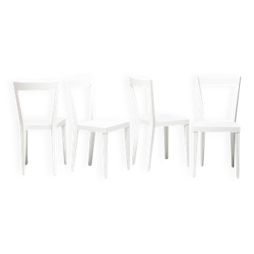 Lot de quatre chaises livia blanches, Gio Ponti
