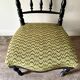 Black turned wood and green wool chair