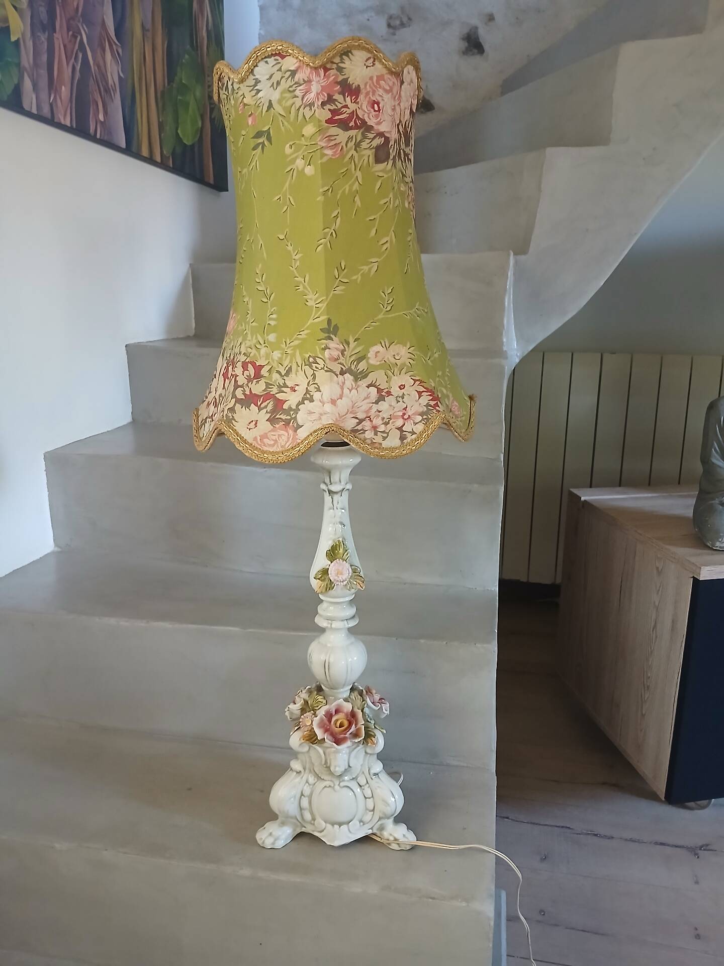Antique lamp in Italian ceramic